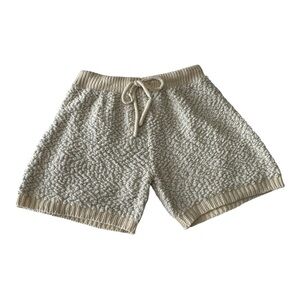 POL Cream Textured Popcorn Knit Lounge Shorts Large